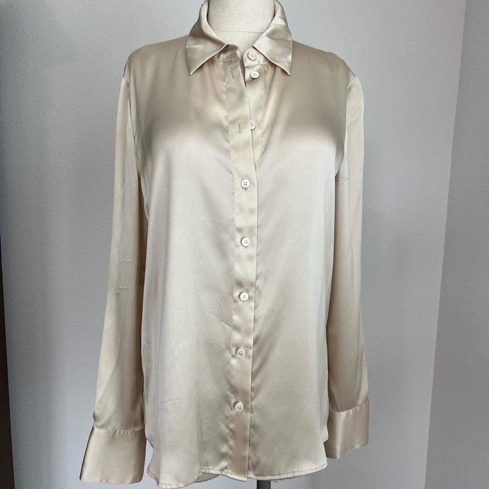 Elegant Cream Satin Blouse